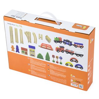 Wooden Train Set - 49 pieces